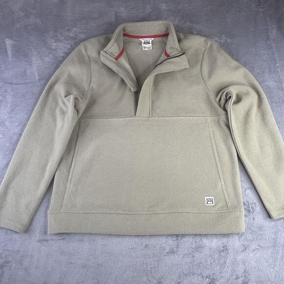 Avalanche Sweater‎ Mens Medium Olive Green Waffle Fleece Quarter Snap Pullover - Picture 6 of 10